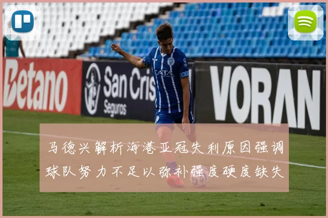 马德兴解析海港亚冠失利原因强调球队努力不足以弥补强度硬度缺失